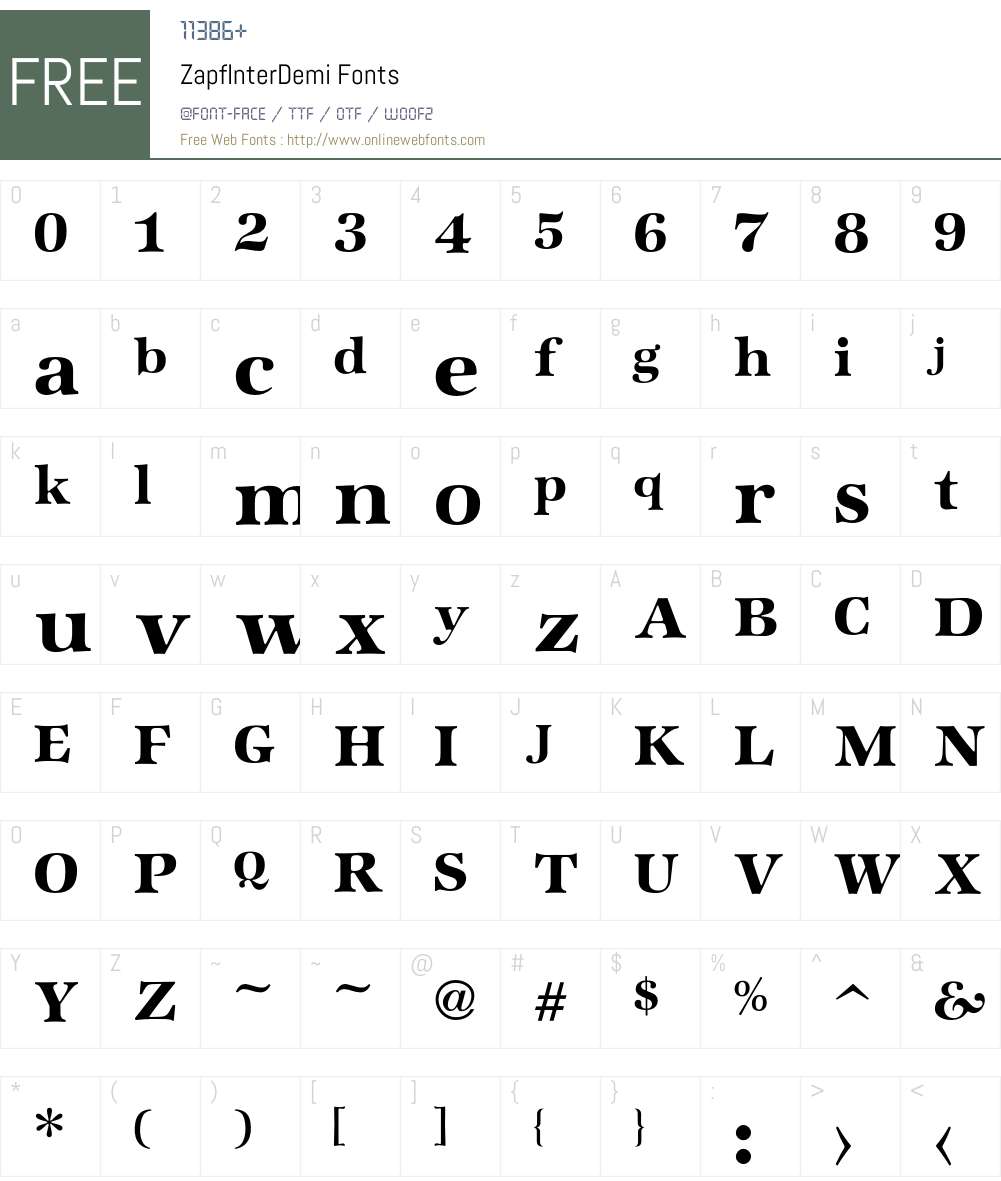 Zapf Font Screenshots