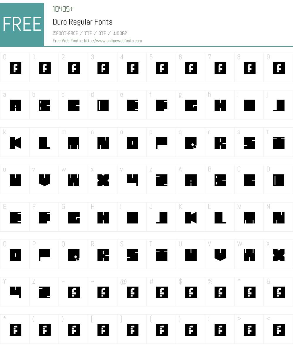 Duro Font Screenshots