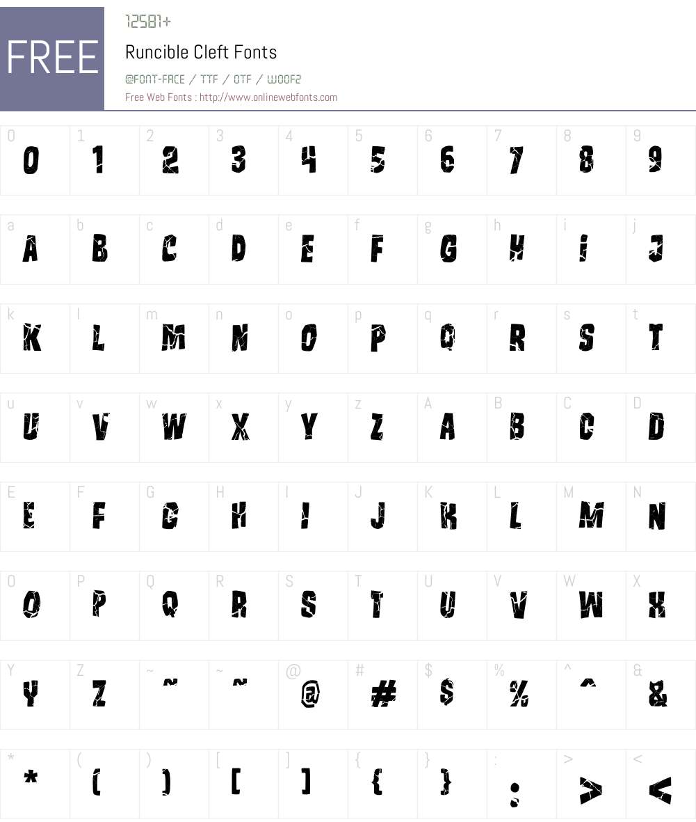 RuncibleCleft Font Screenshots