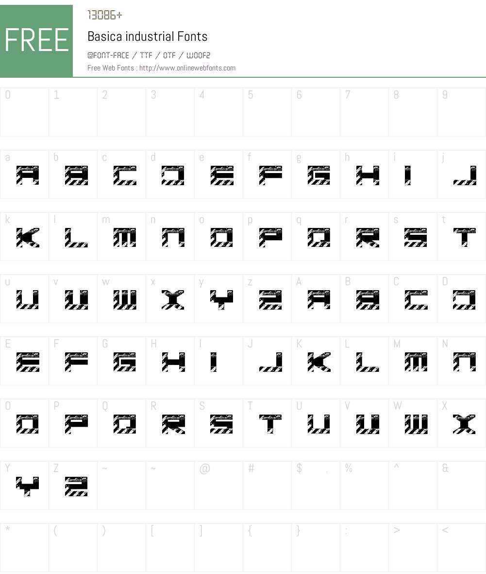 Basica industrial Font Screenshots