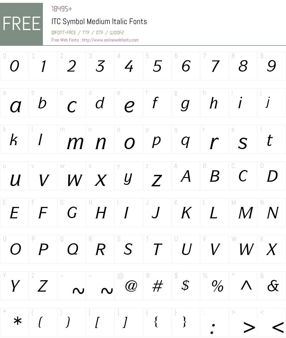 ITC Symbol Font Screenshots