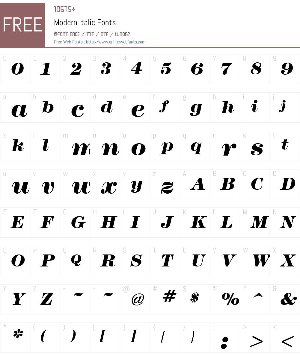 Modern Font Screenshots