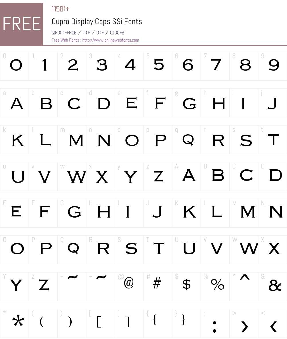 Cupro Display Caps SSi Font Screenshots