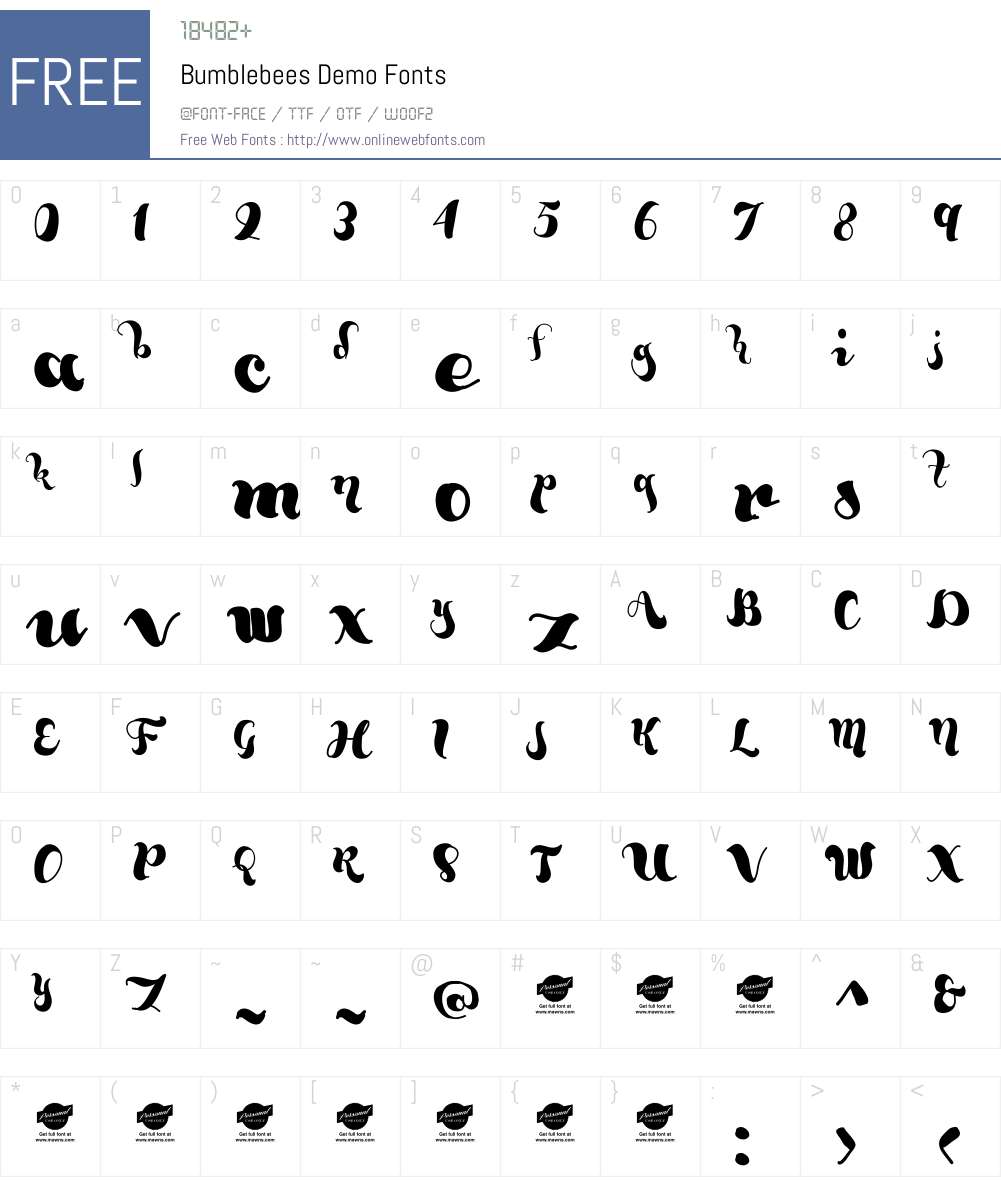 Bumblebees Demo Font Screenshots