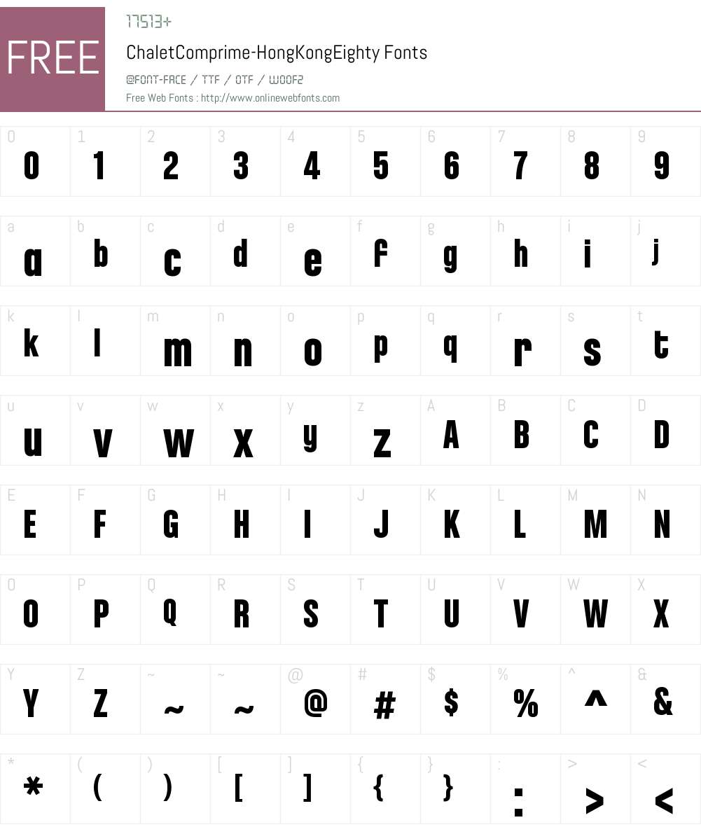 ChaletComprime-HongKongEighty Font Screenshots