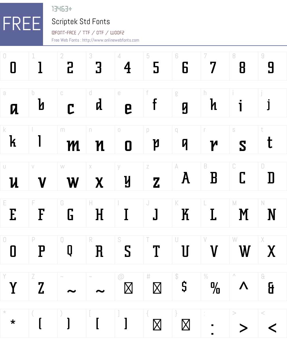 Scriptek Std Font Screenshots
