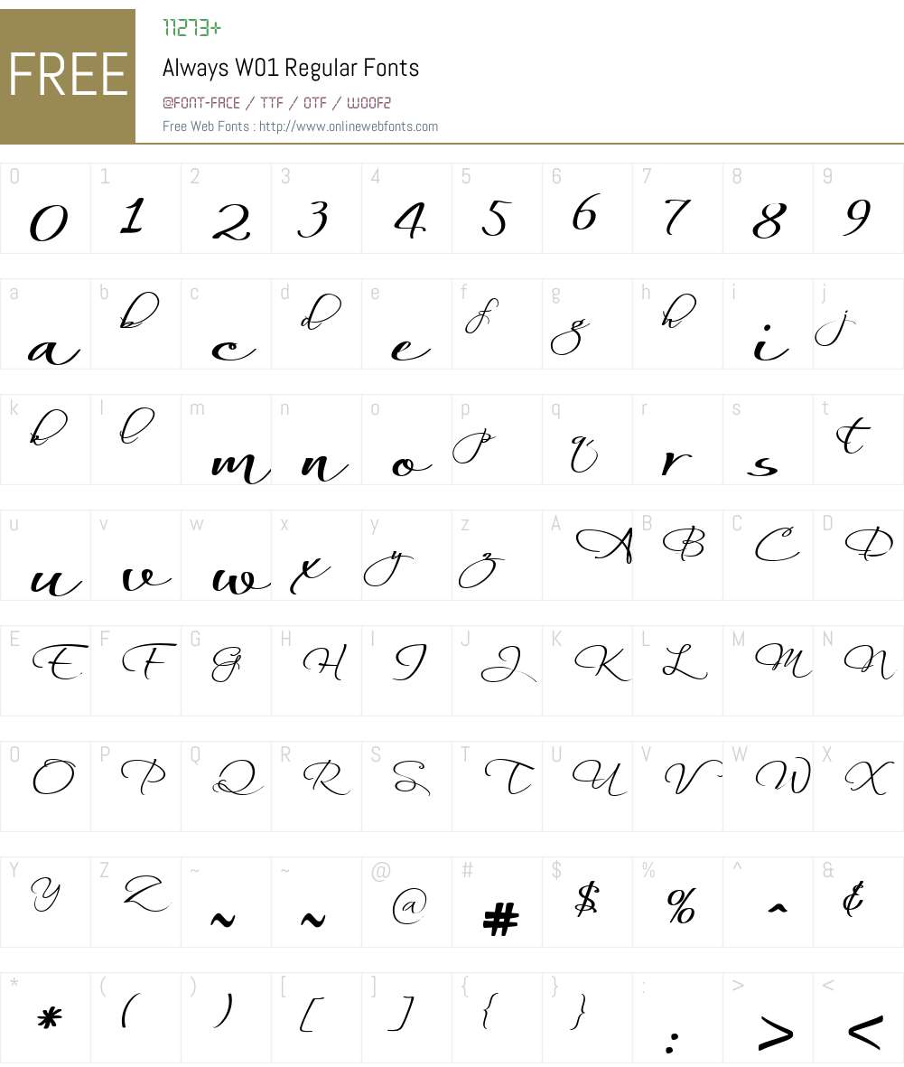 AlwaysW01-Regular Font Screenshots