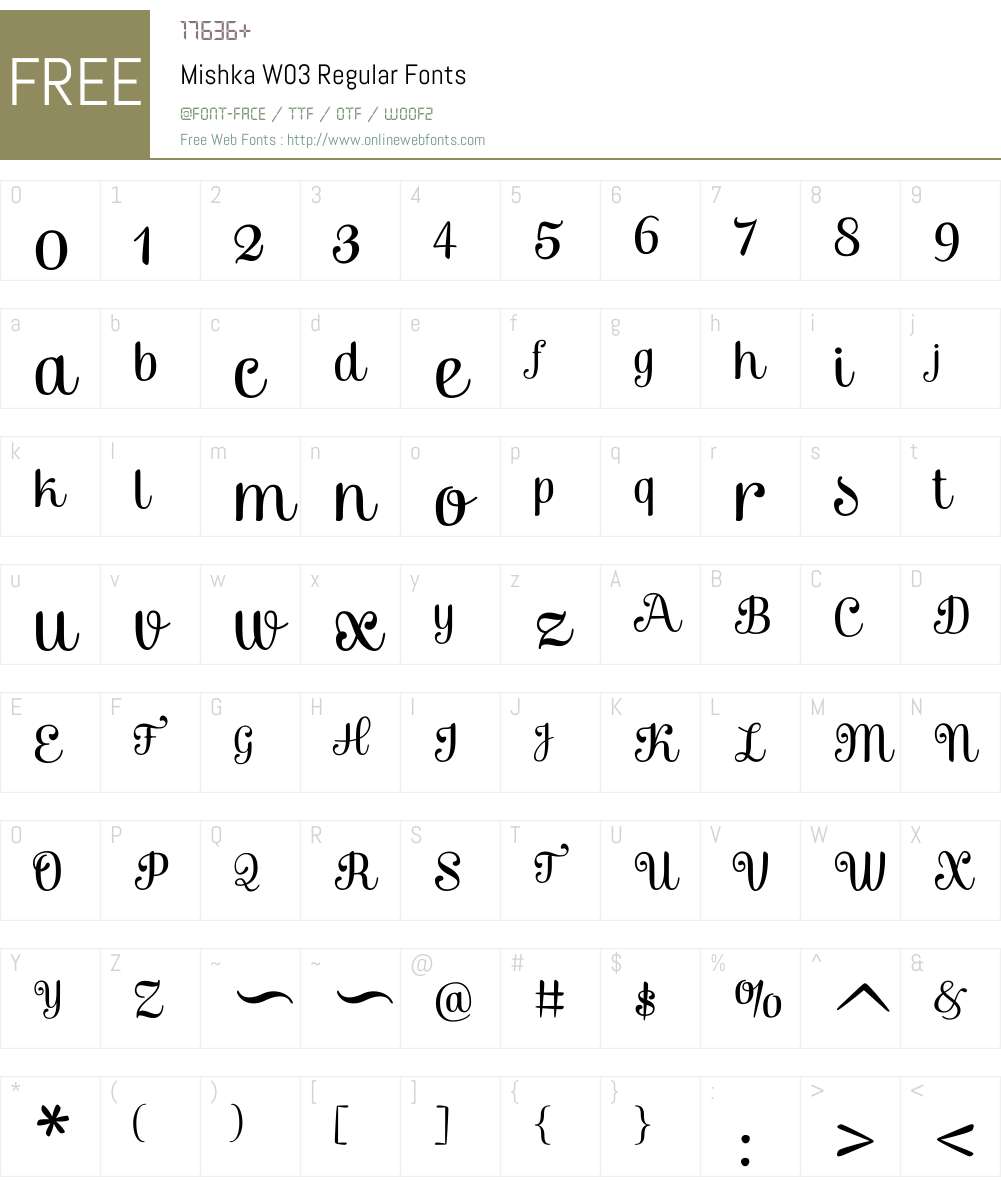Mishka Font Screenshots