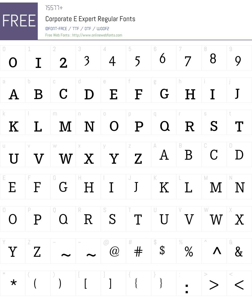 Corporate E Expert BQ Font Screenshots