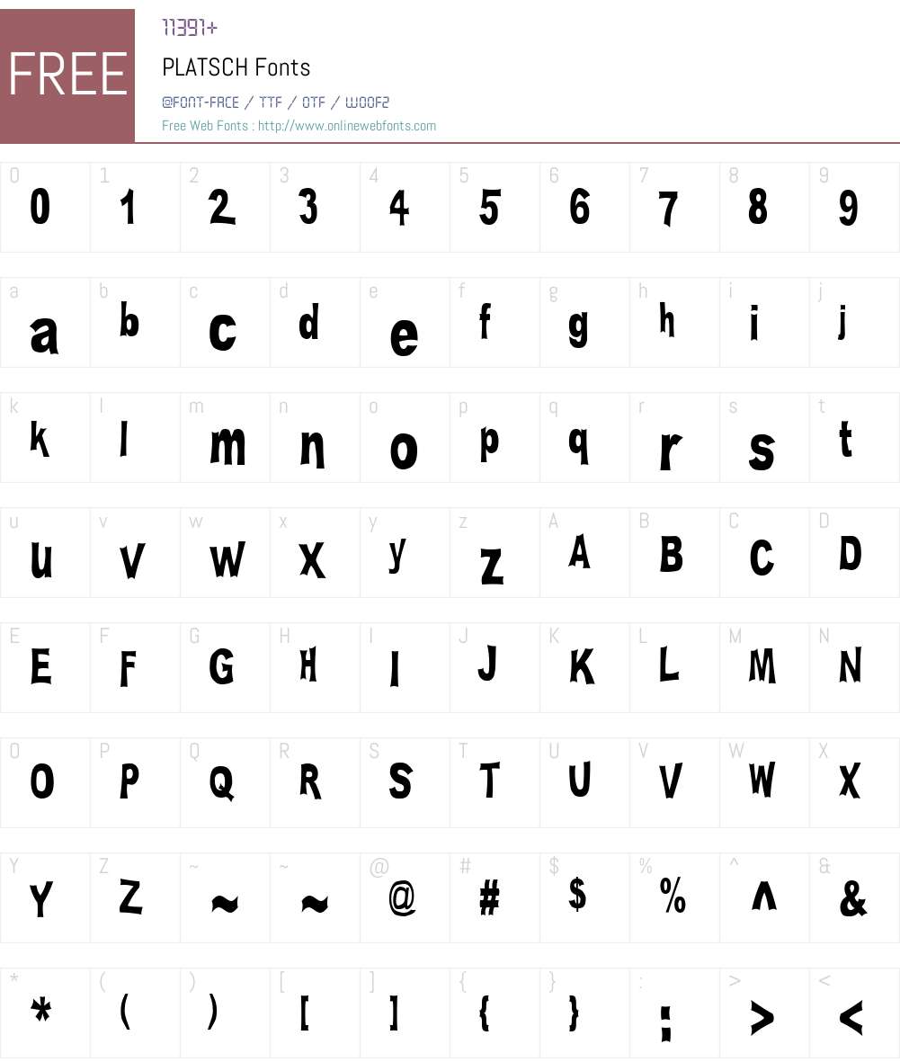 PLATSCH Font Screenshots