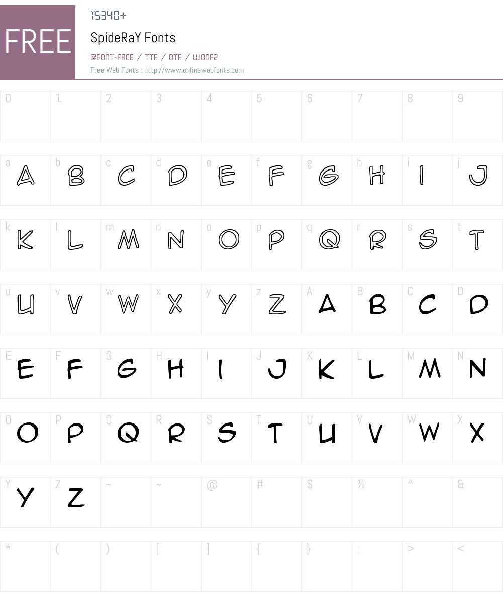 SpideRaY Font Screenshots