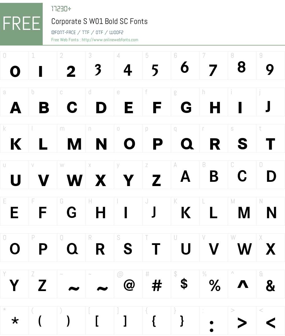CorporateSW01-BoldSC Font Screenshots