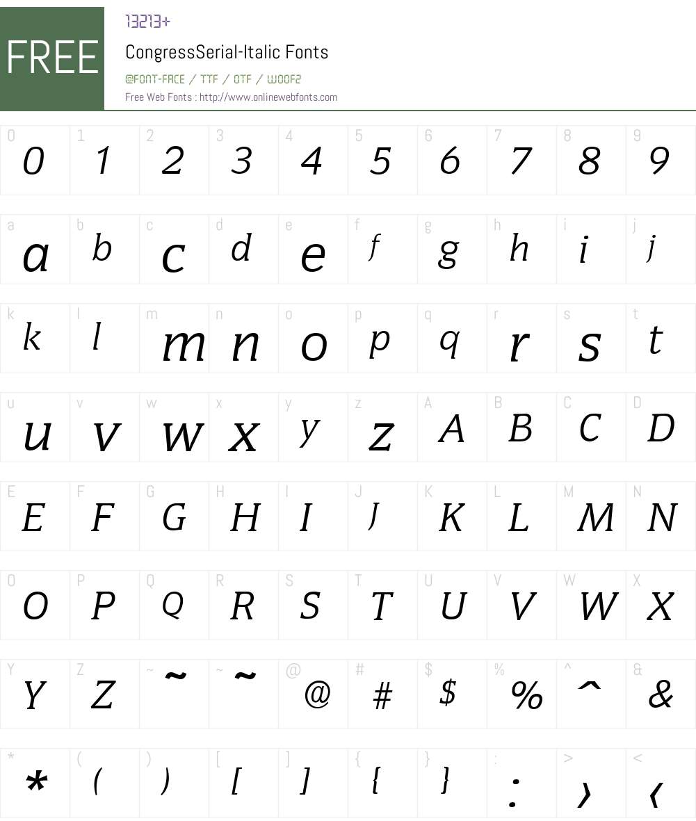 CongressSerial Font Screenshots