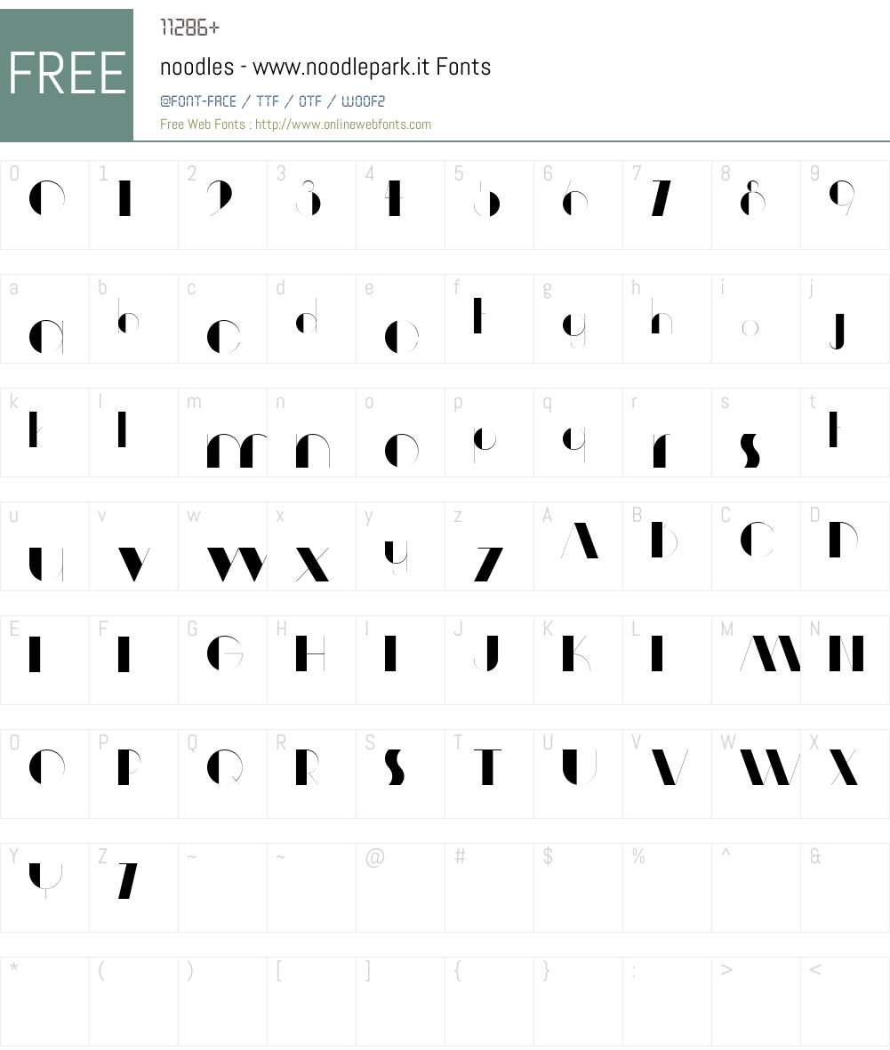 noodles - www.noodlepark.it Font Screenshots