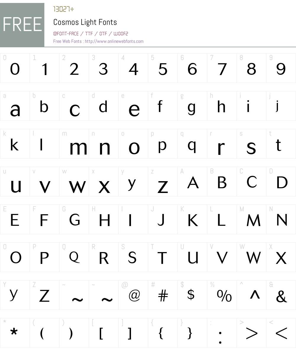 Cosmos Font Screenshots