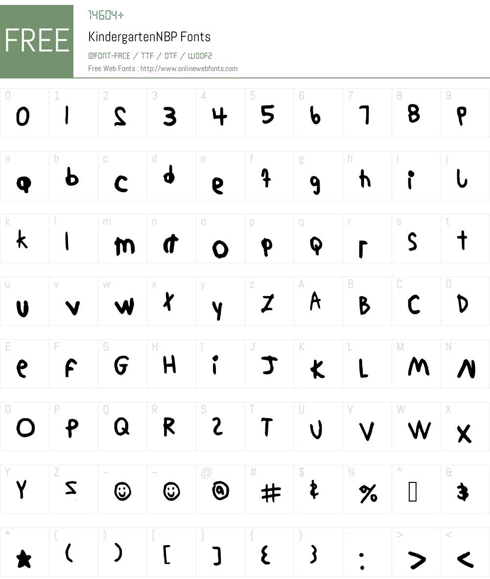 KindergartenNBP Font Screenshots