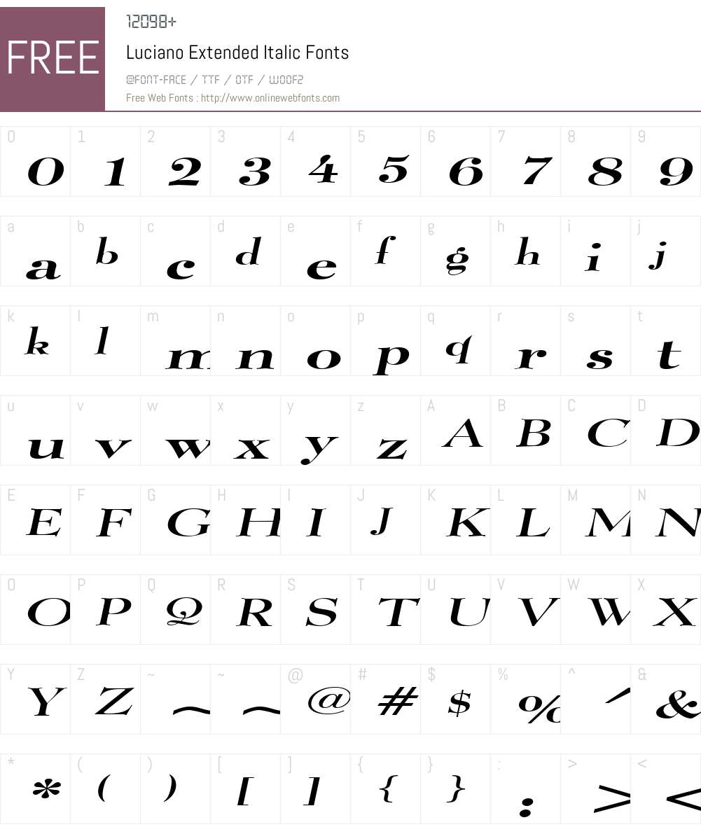 Luciano Extended Font Screenshots