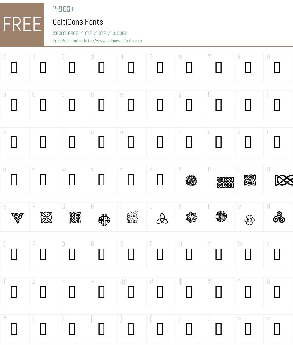 CeltiCons Font Screenshots