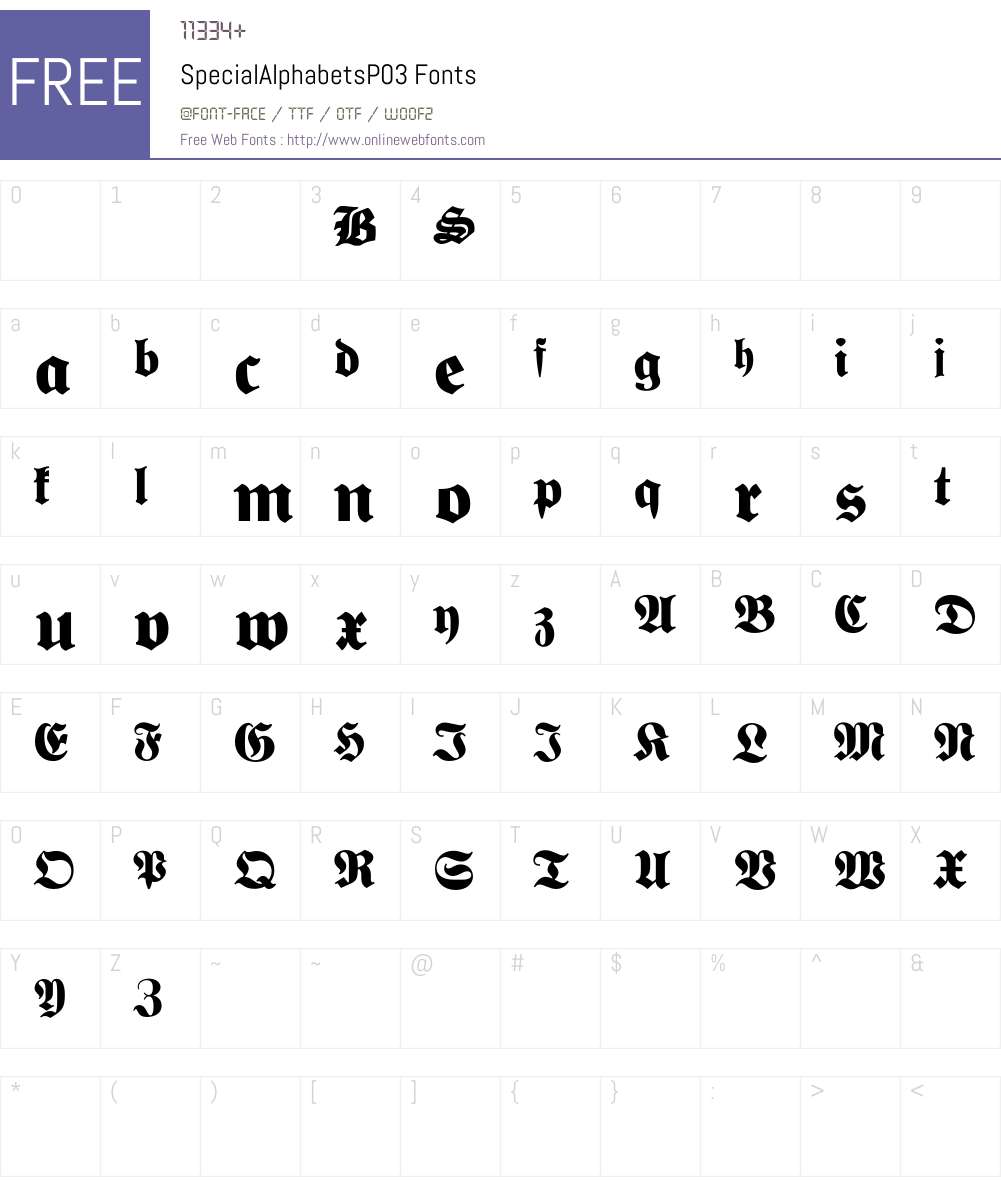 SpecialAlphabets Font Screenshots