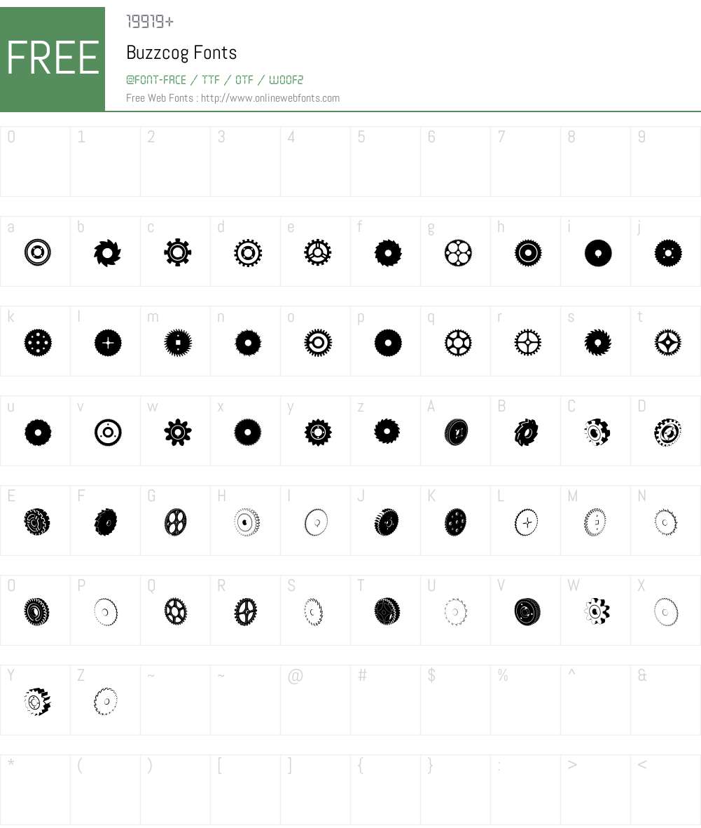 Buzzcog Font Screenshots