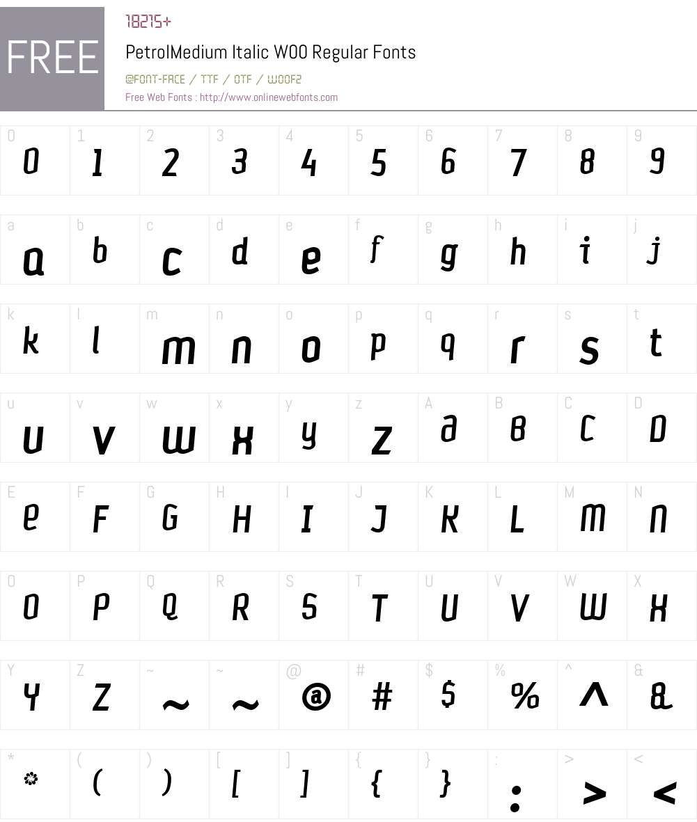 Petrol Font Screenshots