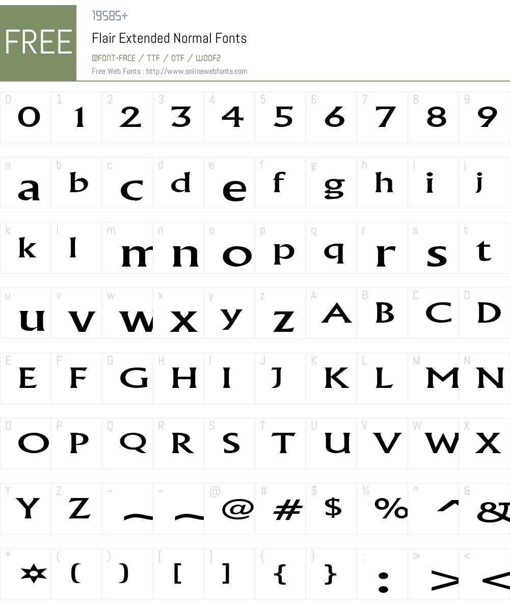 Flair Extended Font Screenshots