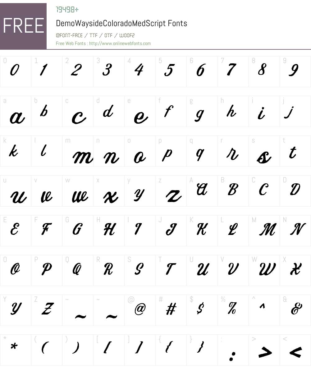Colorado Script Font Demo WaysideColorado Med Script 1.000 Fonts Free Download ...