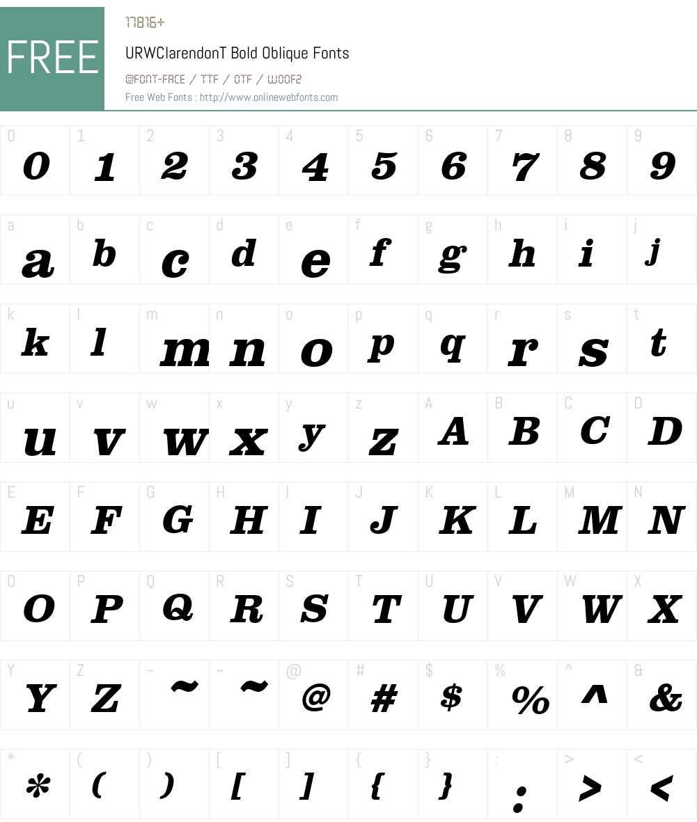 URWClarendonT Font Screenshots