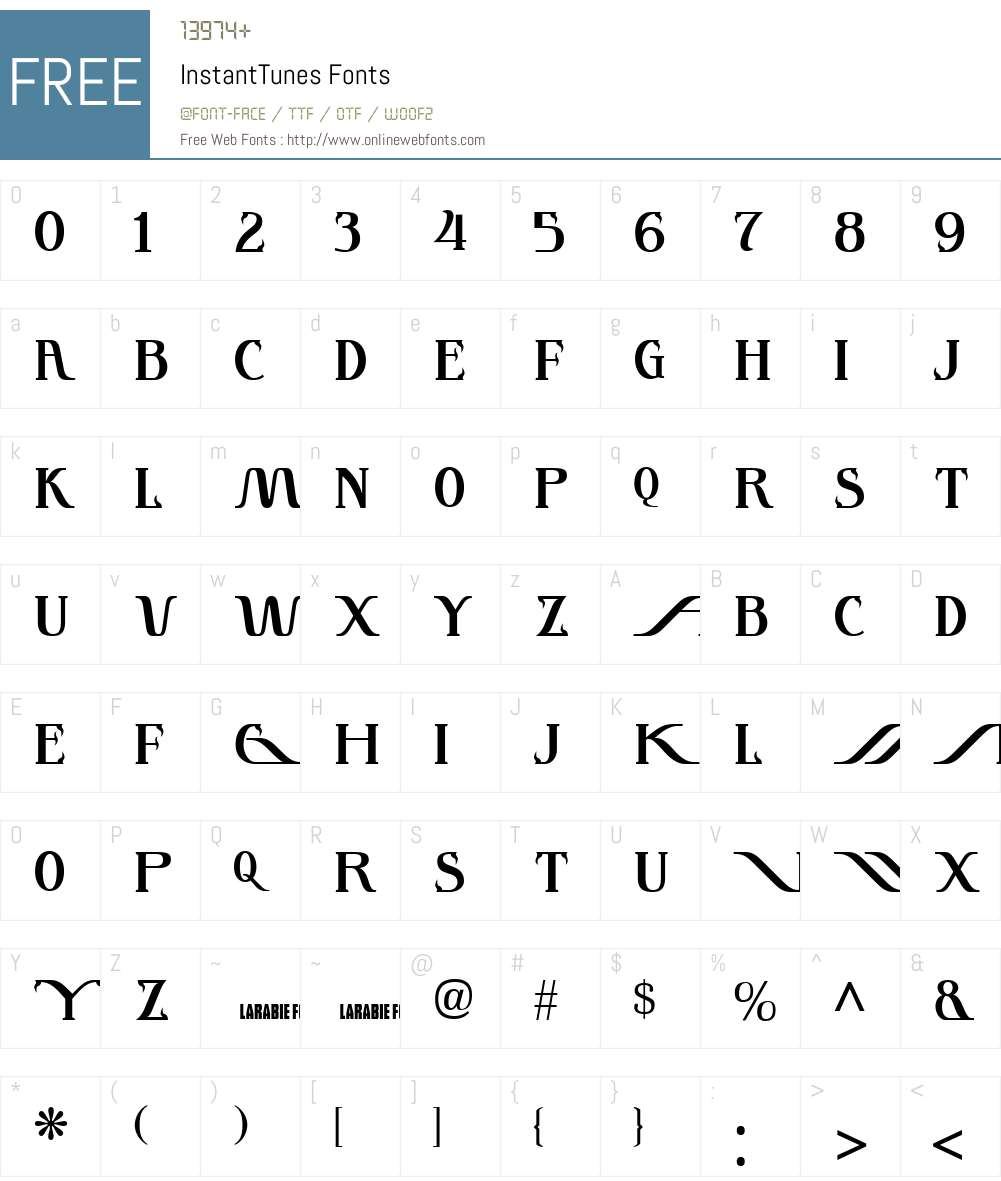InstantTunes Font Screenshots