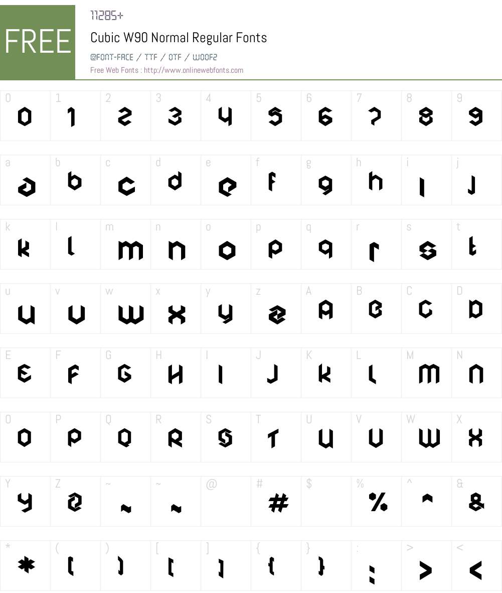 CubicW90-NormalRegular Font Screenshots