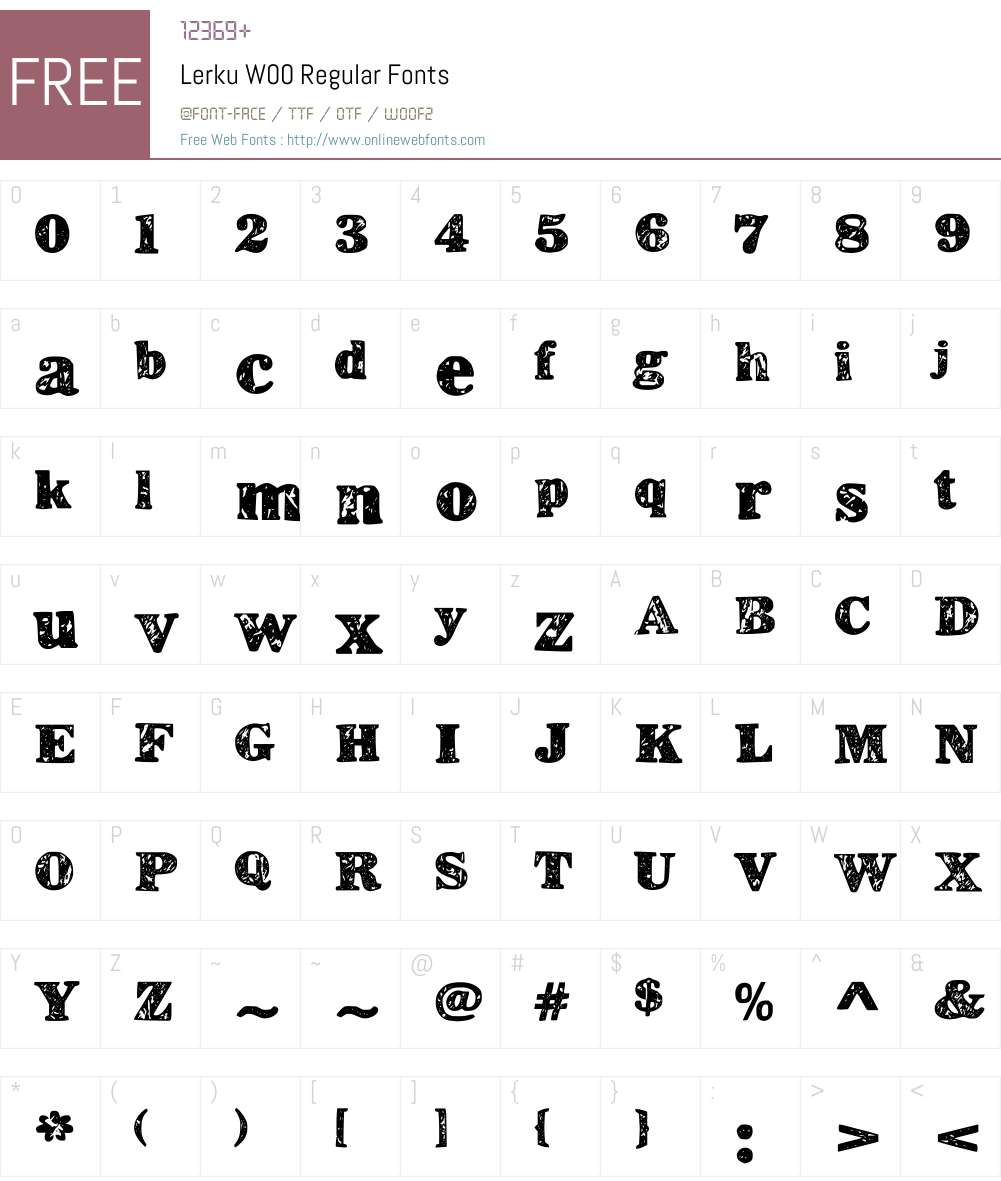LerkuW00-Regular Font Screenshots