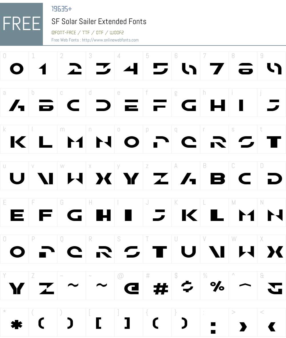 SF Solar Sailer Extended Font Screenshots