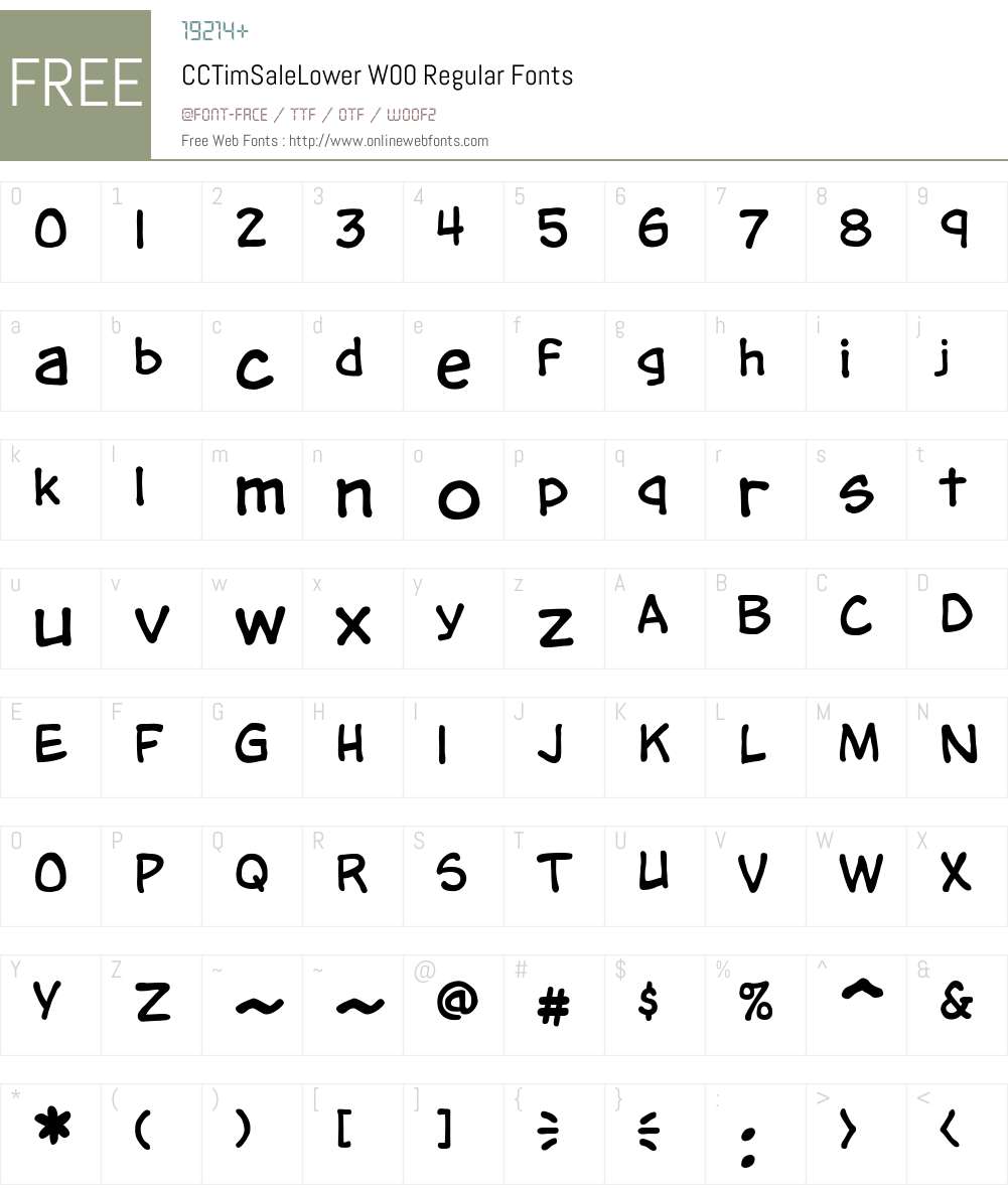 CCTimSaleLowerW00-Regular Font Screenshots