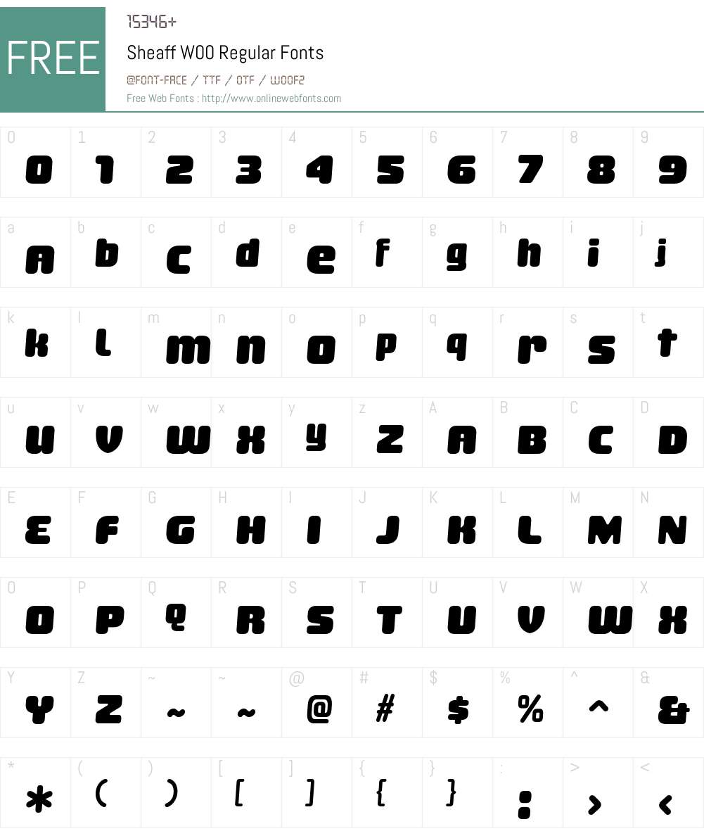 SheaffW00-Regular Font Screenshots