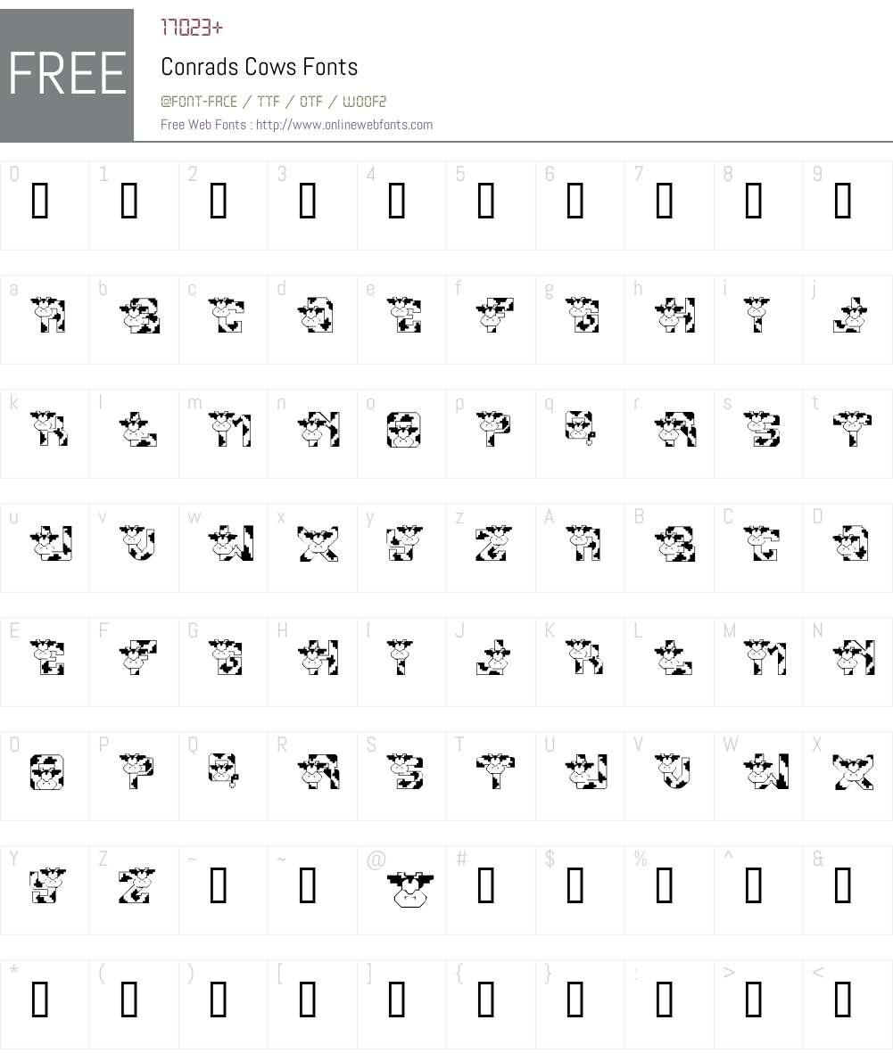 Conrads Cows Font Screenshots