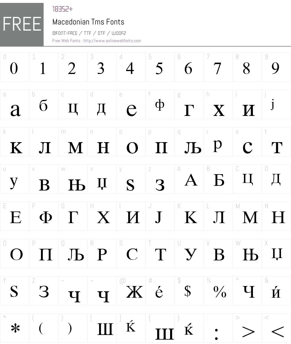 Macedonian Tms Font Screenshots