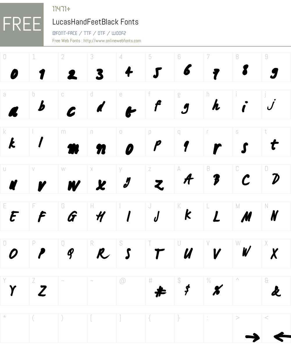 LucasHandFeetBlack Font Screenshots