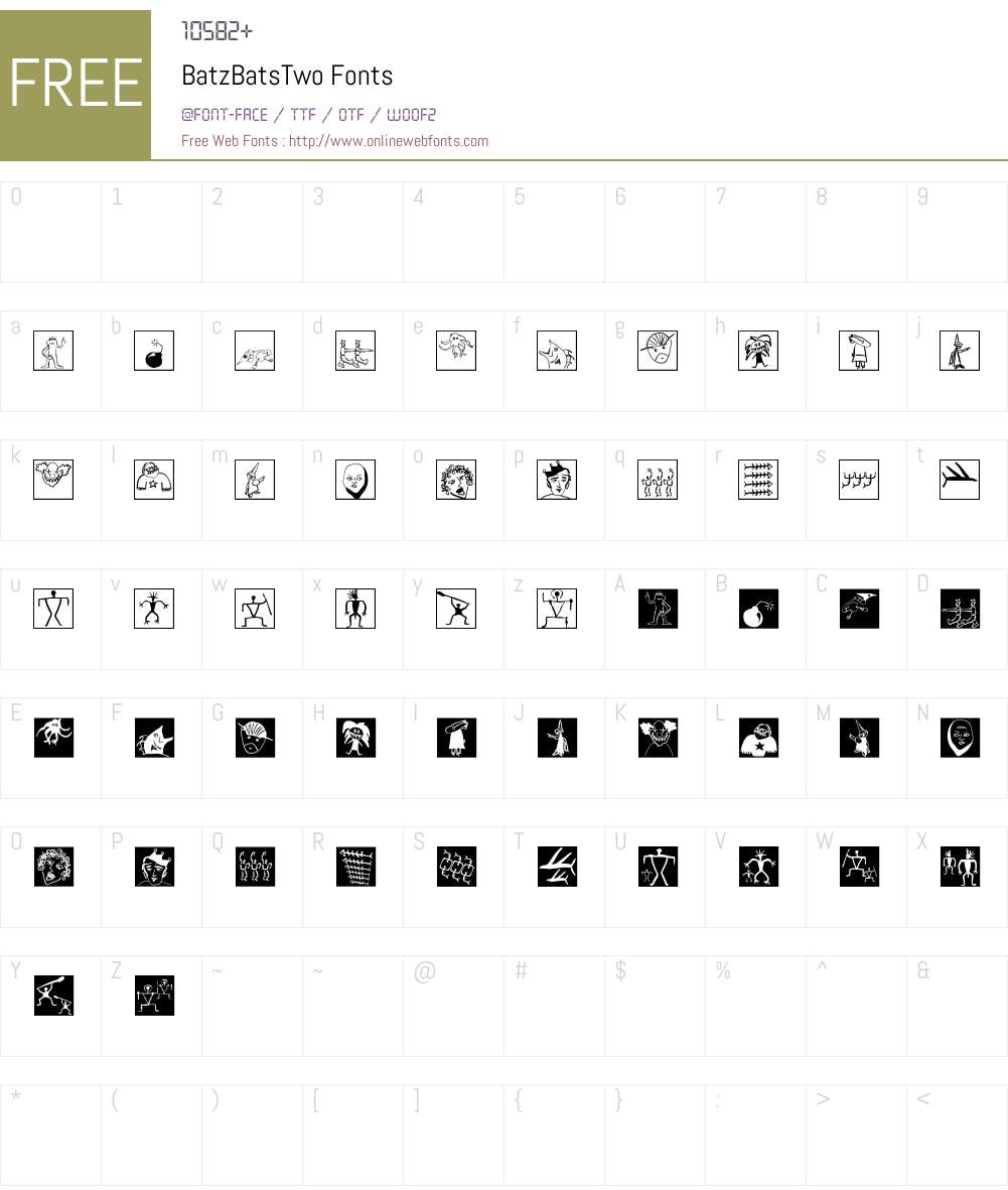 BatzBatsTwo Font Screenshots