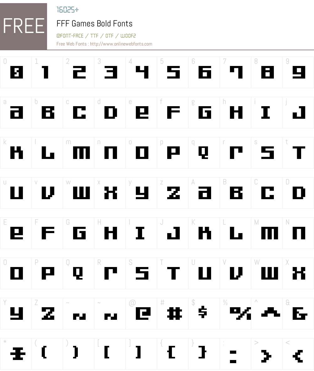 FFF Games Bold Font Screenshots