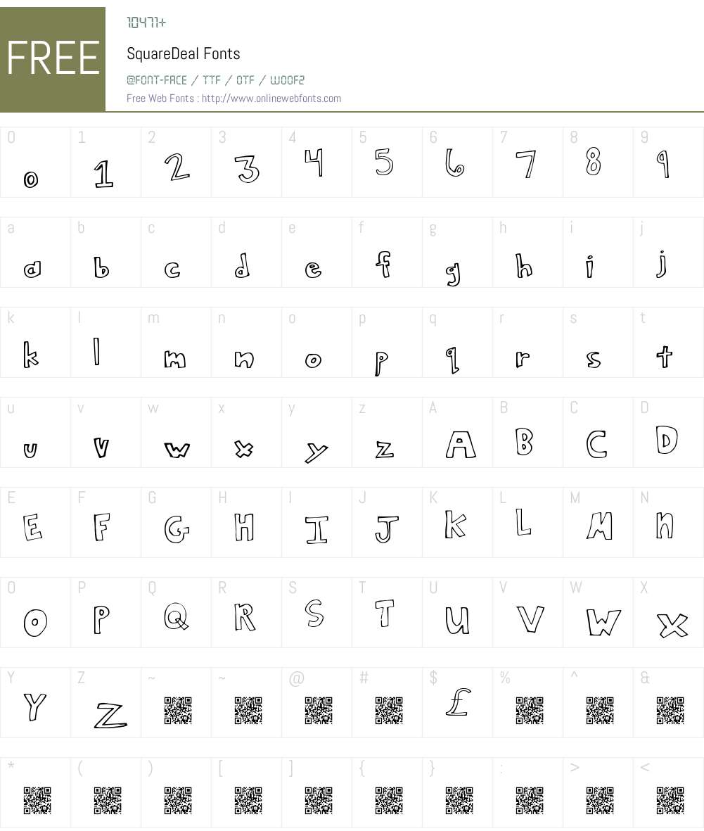 SquareDeal Font Screenshots