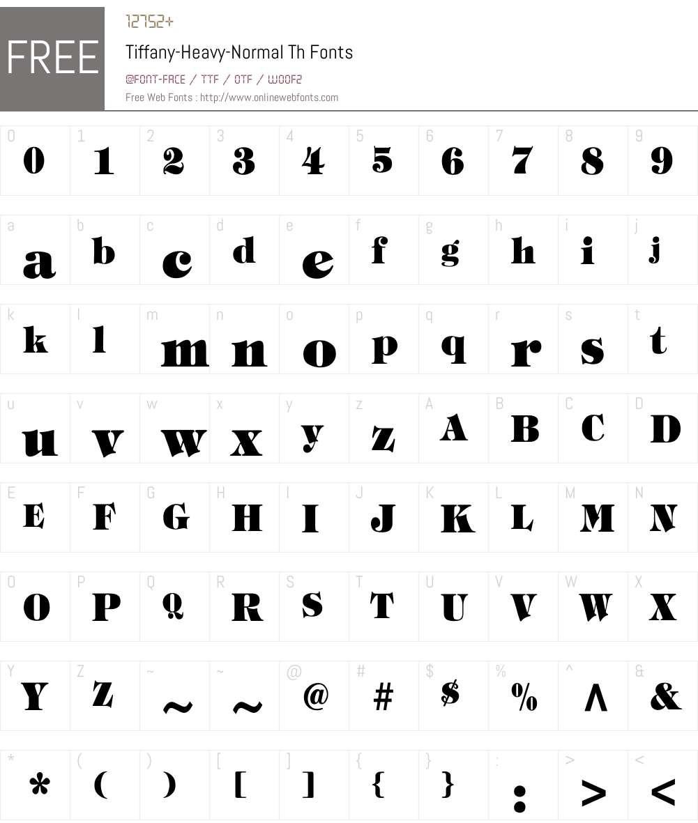 Tiffany-Heavy-Normal Th Font Screenshots