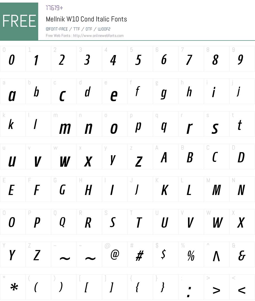 Mellnik Font Screenshots