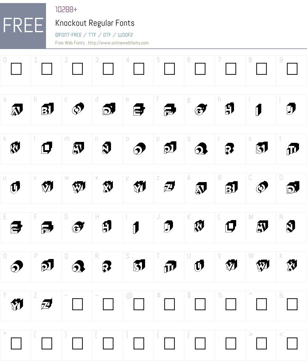 Knockout Font Screenshots