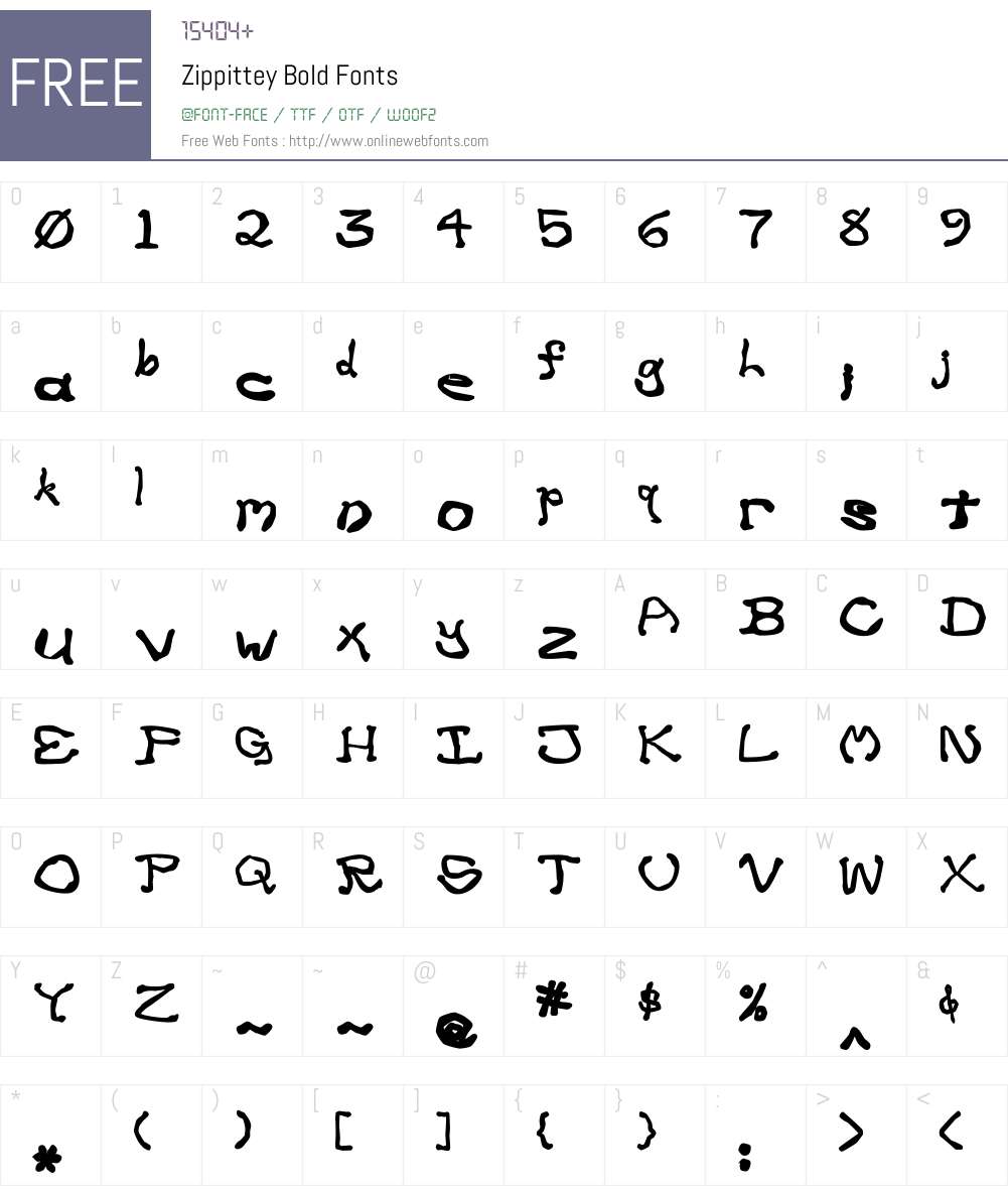 Zippittey Font Screenshots