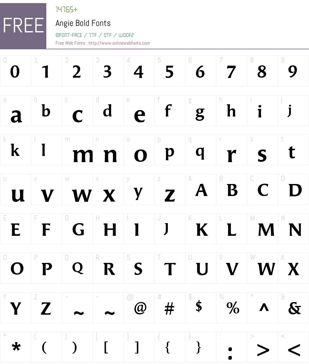 Angie Font Screenshots