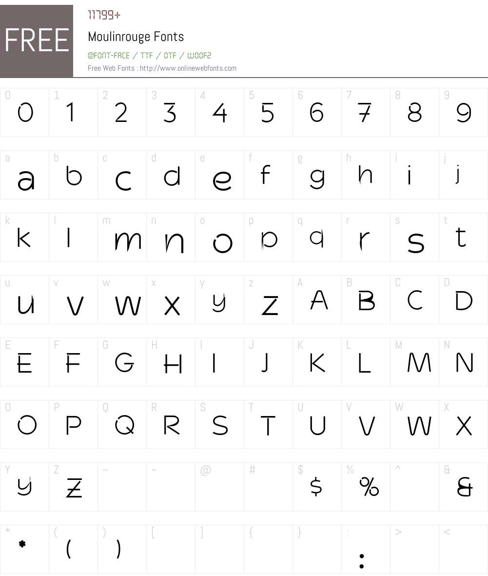 Moulinrouge Font Screenshots