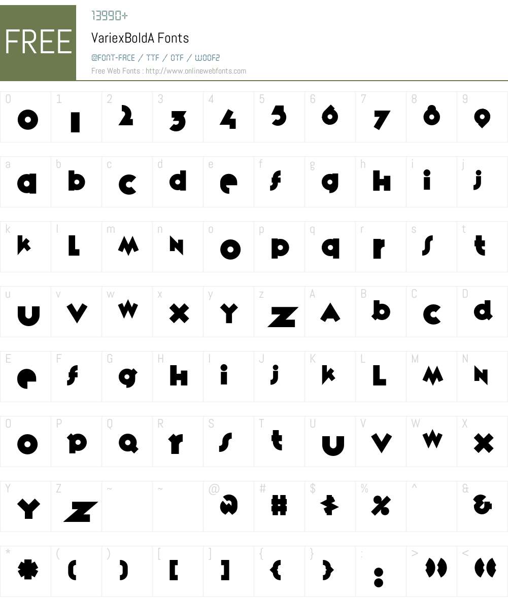 VariexBold Font Screenshots