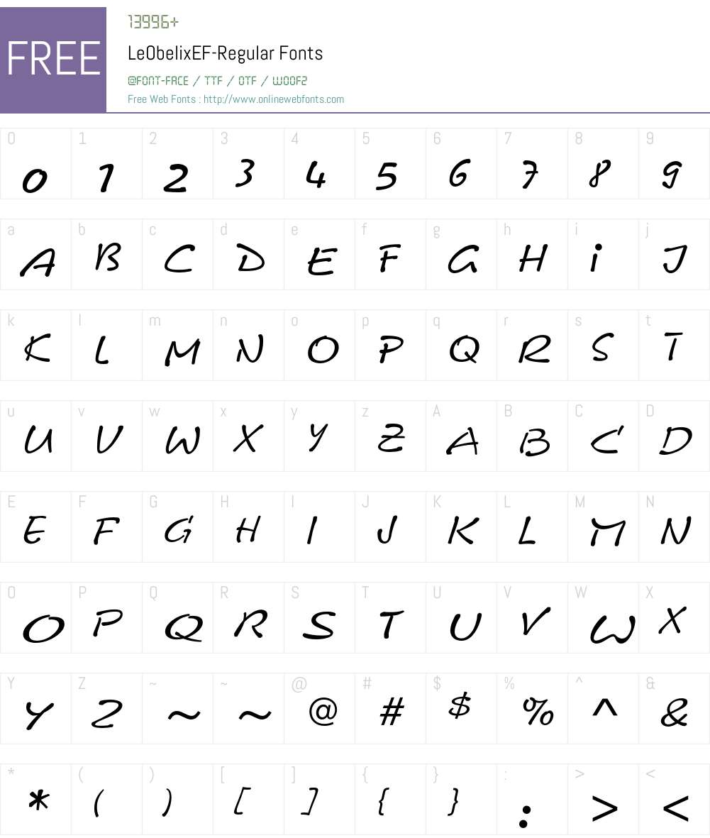 LeObelixEF Font Screenshots