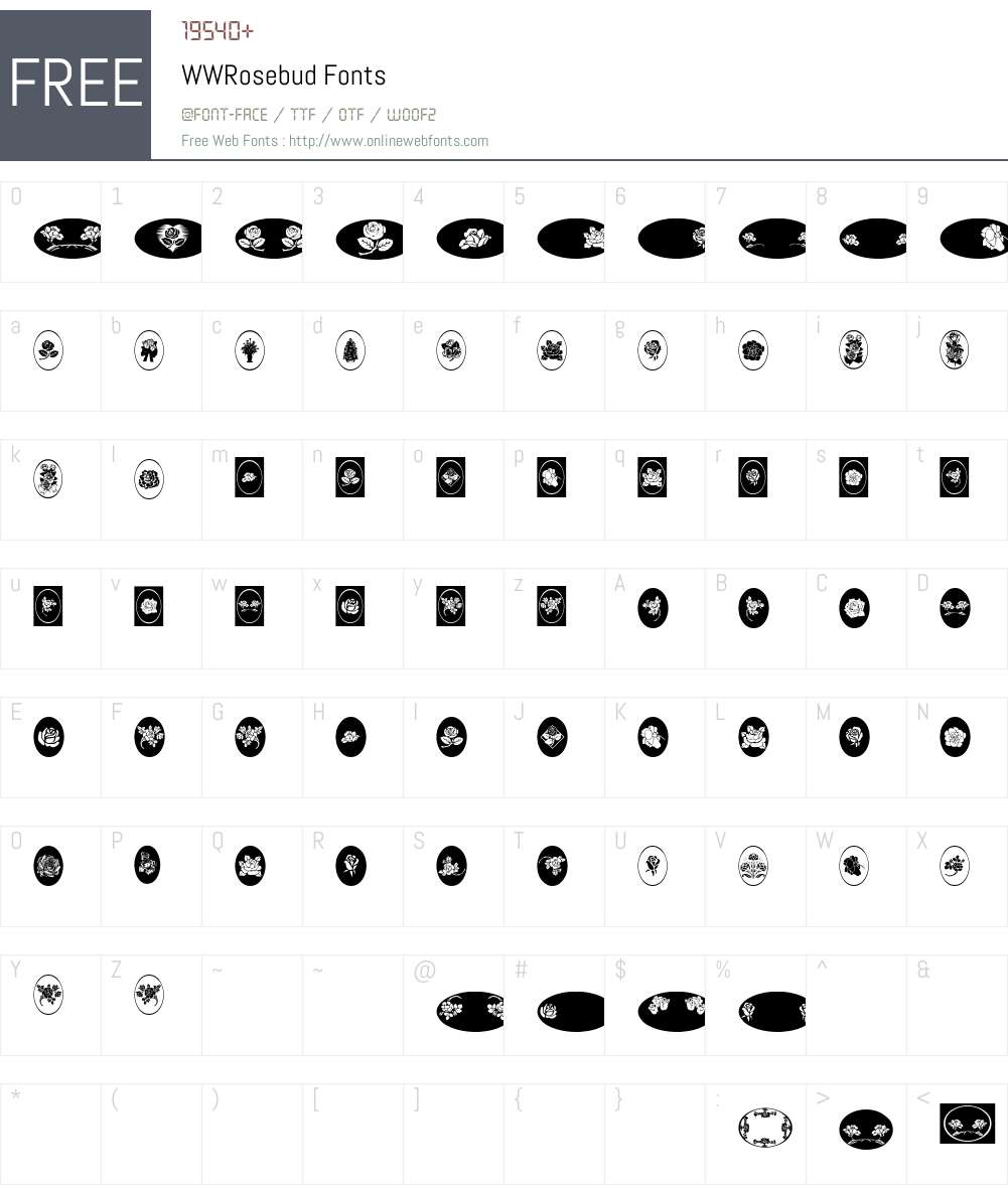WWRosebud Font Screenshots