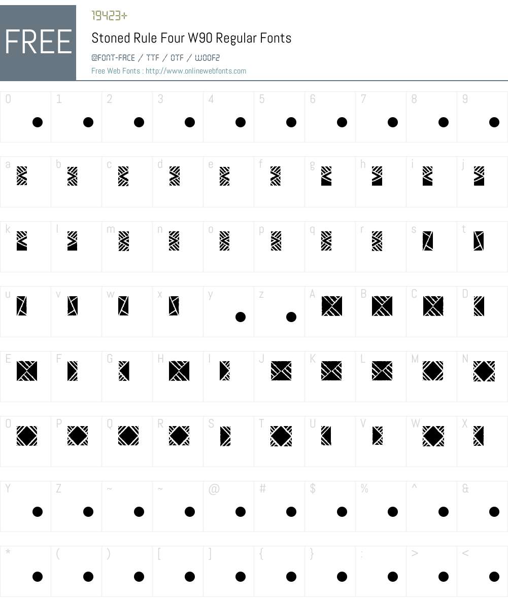 FF Stoned Font Screenshots